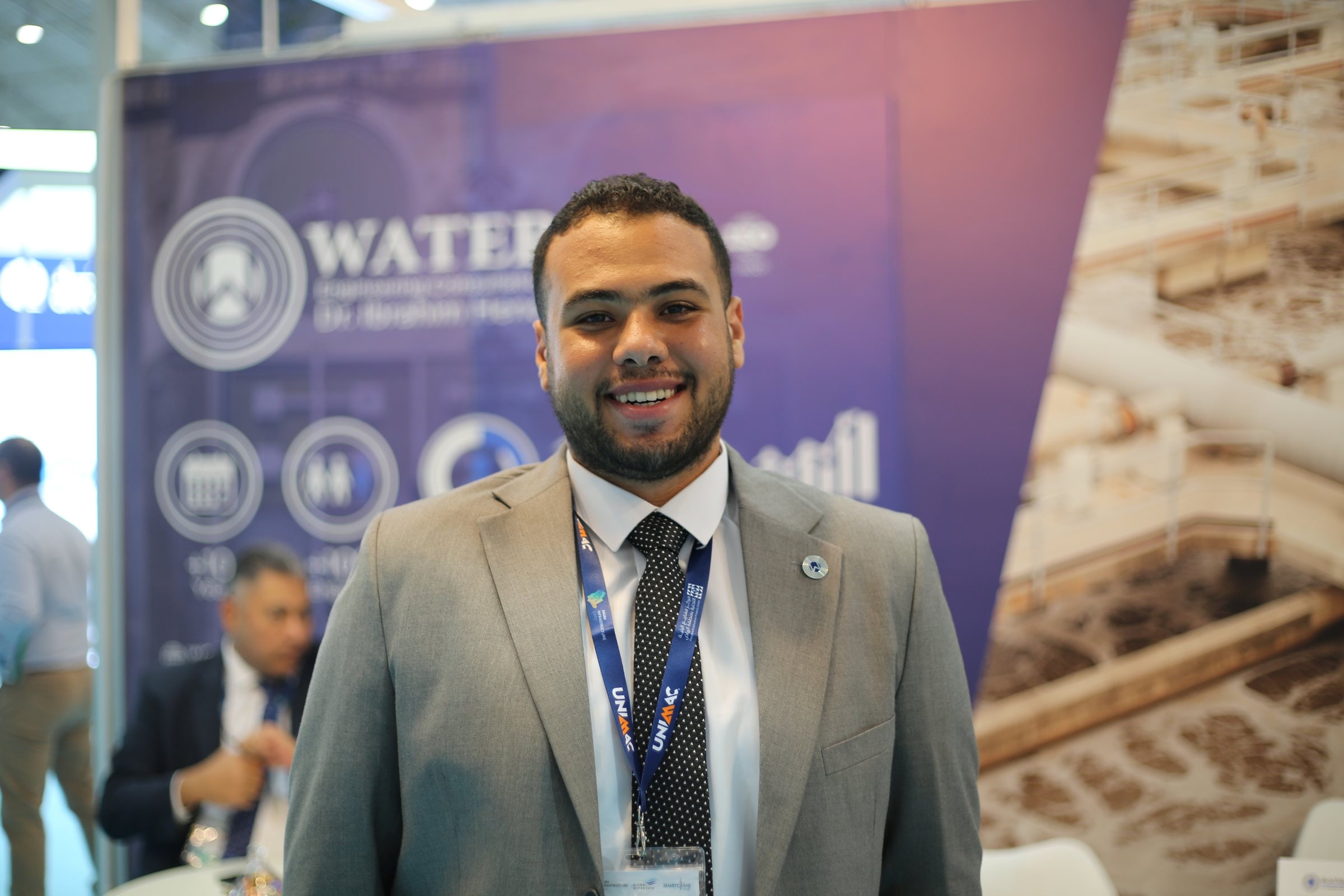 أحمد هلال في جناح Water خلال معرض المياه العالمي بالرياض